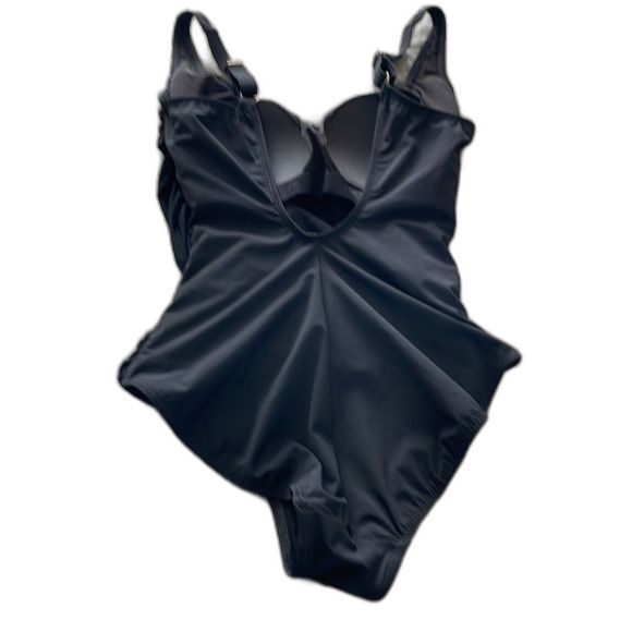 Gottex Black Contour Lattice Square Neck One Piece Swimsuit Size 10. - Picture 5 of 8